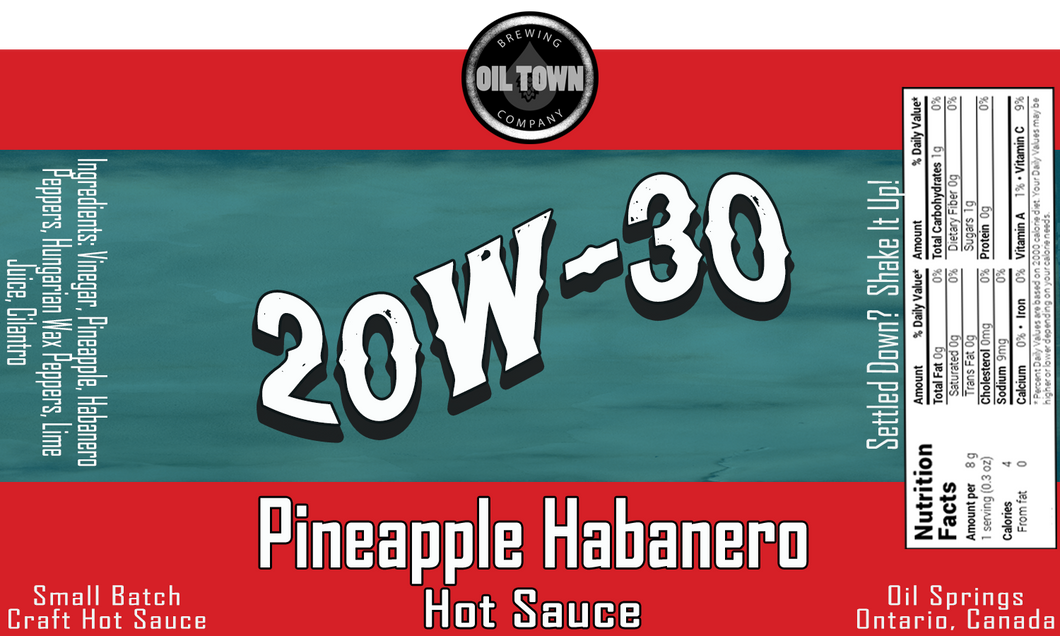 20W-30 Pineapple Habanero Hot Sauce
